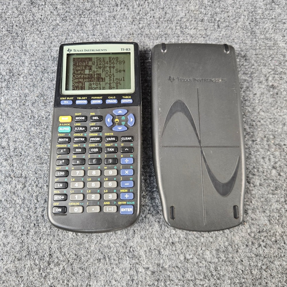 Texas Instruments TI-83 Graphing Calculator Black with Slide Cover TI83
